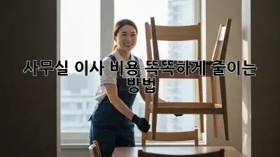 사무실 이사, 비용 똑똑하게 줄이는 방법!